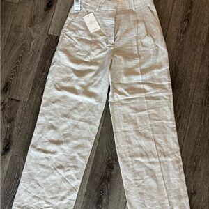 Aritzia the effortless pant linen blend size 4 short Light Beige Chinos